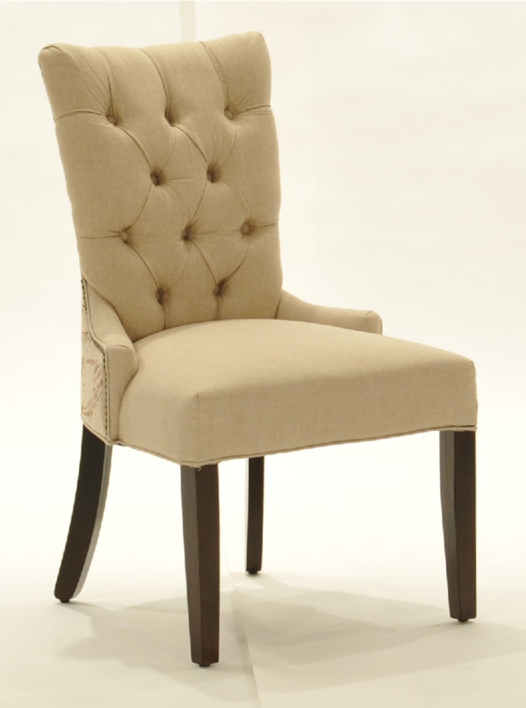 Script button back dining chair