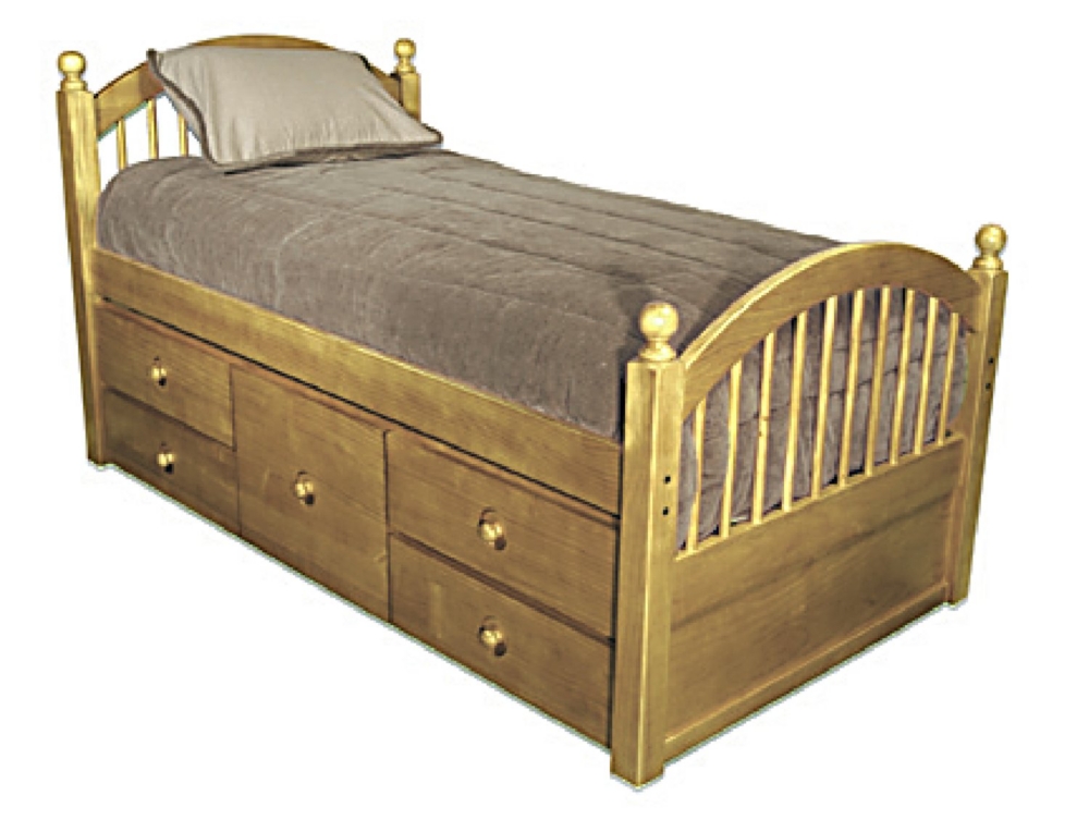 Mountain River Twin Captains Bed with Drawers on one side