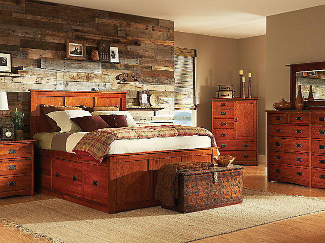 American Mission II King Pedestal Bed Bedroom Suite