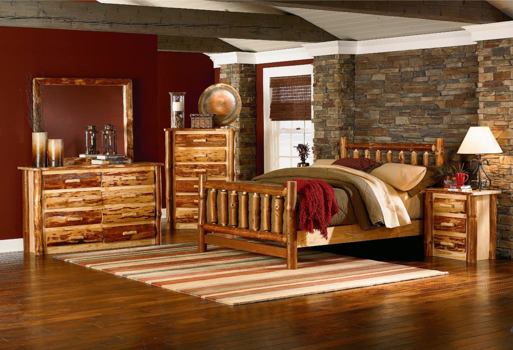 Up North Queen Log Bedroom Suite