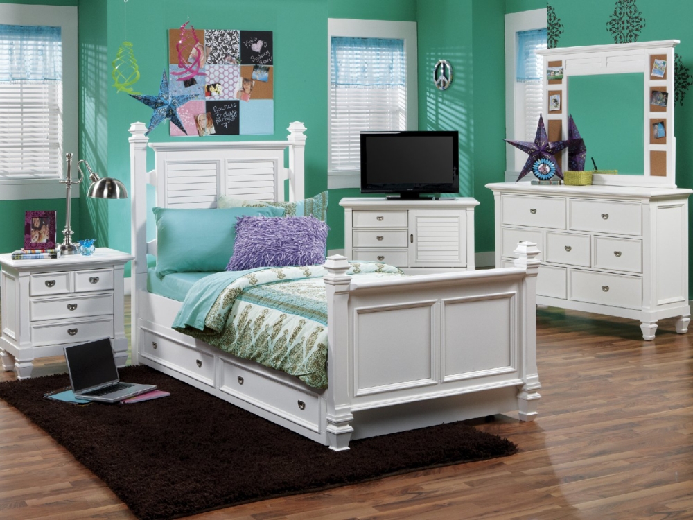 Cassidy Twin Poster Bedroom Suite with Metal Canopy