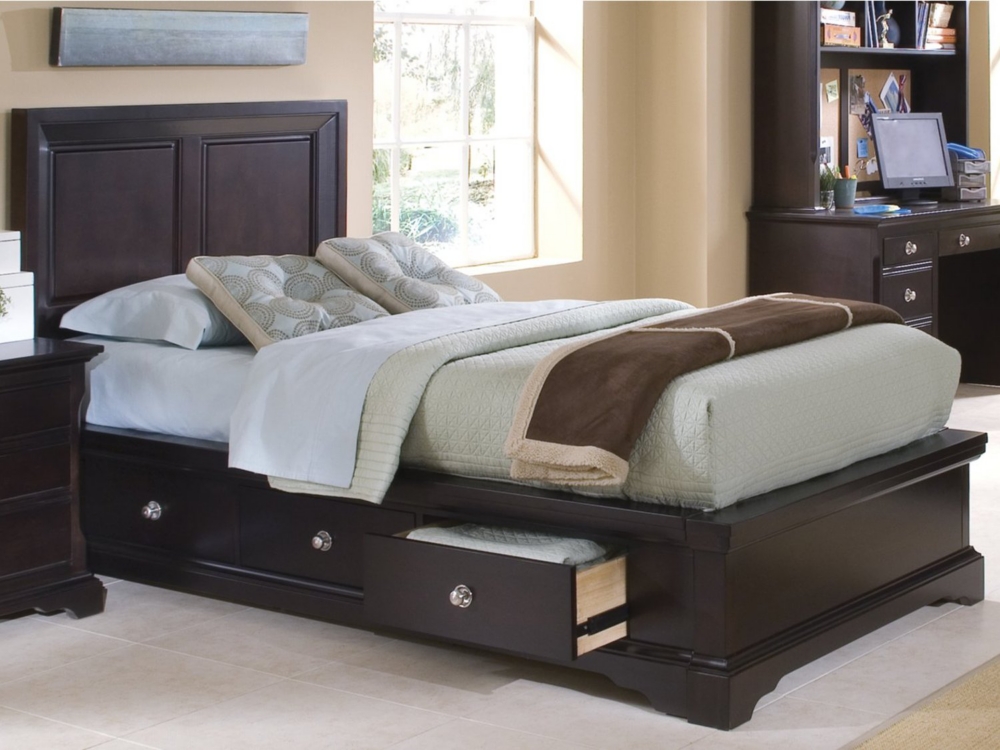 French Quarters Twin Bed with Two Underbed Storage Units