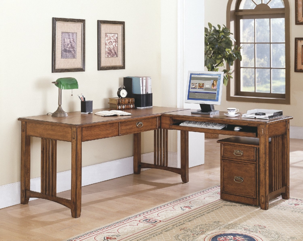 Mission Hills desk with return
