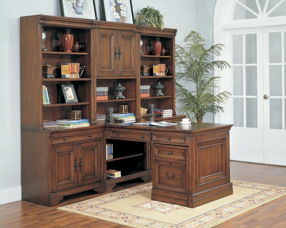 Richmond 2-Bay Cherry Modular Office by Aspenhome (3-Bay shown here)