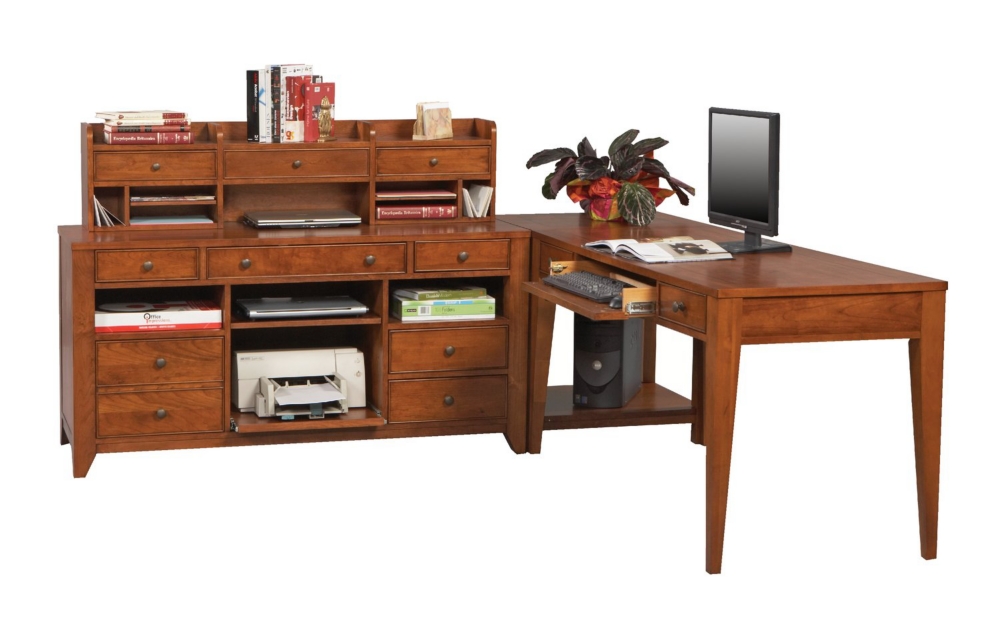 Topaz lo-mod office with desk, credenza, end table and hutch