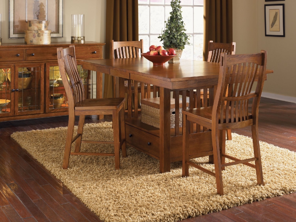 Laurelhurst gathering table and 4 counterstools
