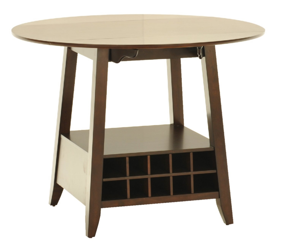 Profile Drop Leaf counter table with wine storage