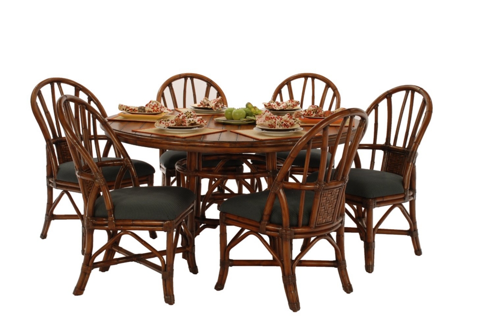 Rustic Retreat 7 Piece Wicker Dining Set