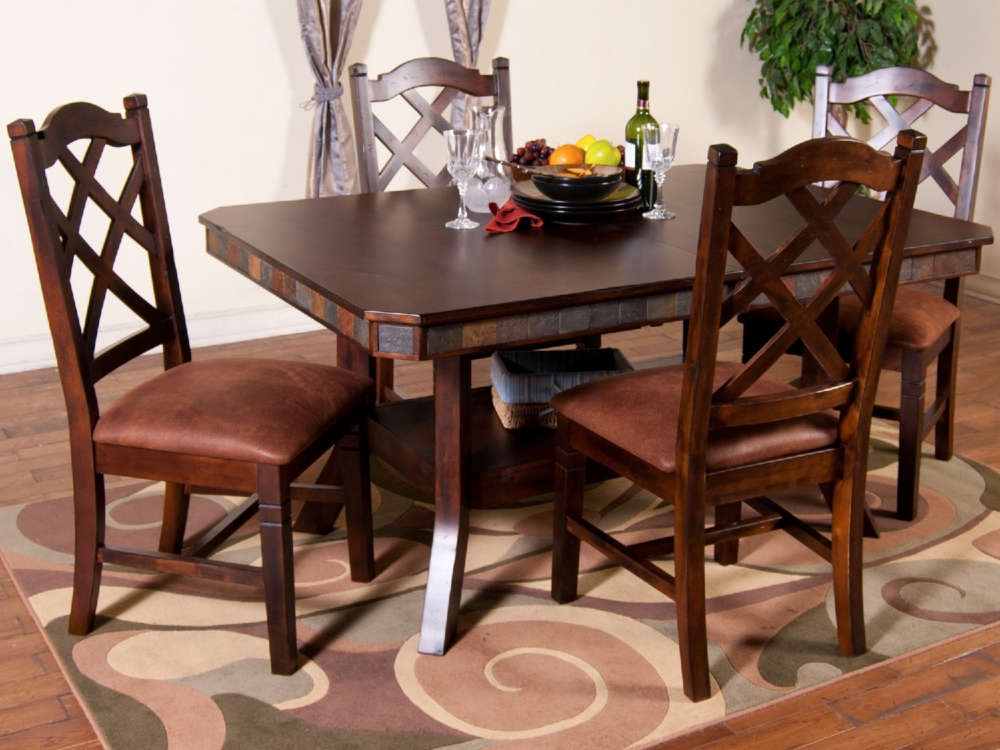 Santa Fe Double butterfly table with 4 side chairs