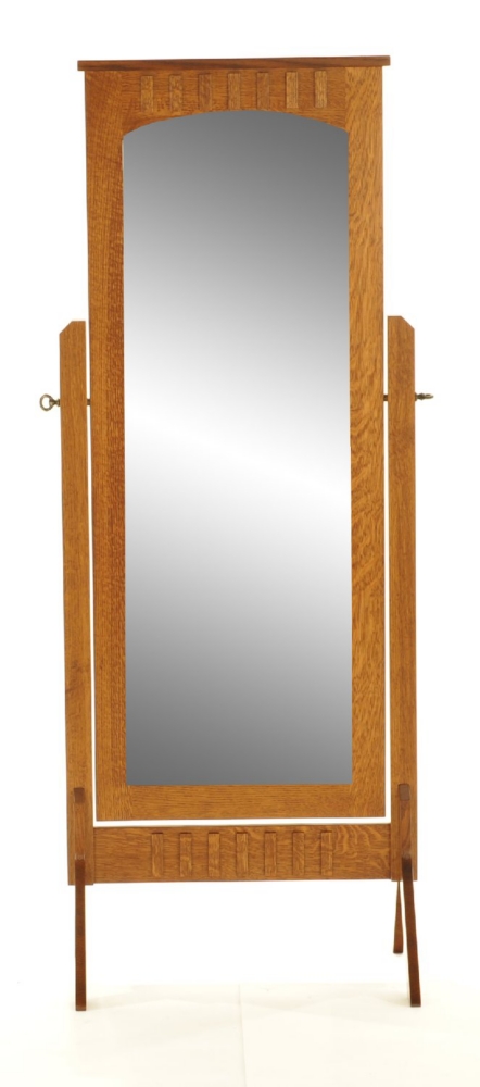 Solid Quartersawn White oak cheval mirror by Amish Craftsmen