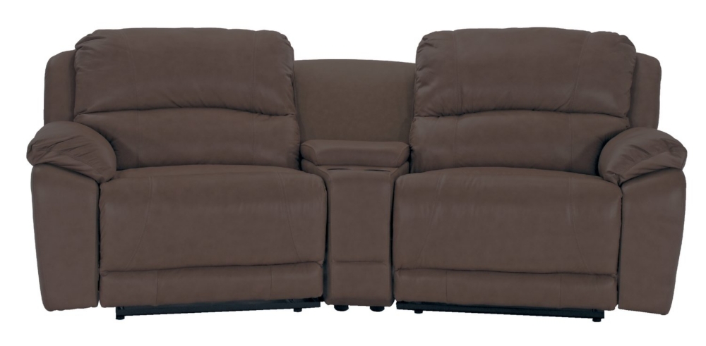 Cindy 3-Piece Leather Home Theater Group, Chestnut
