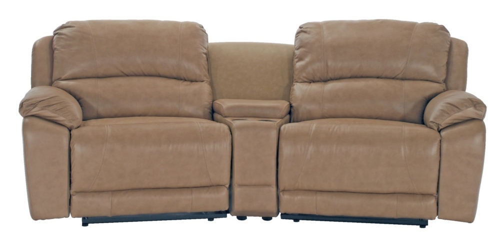 Cindy 3-Piece Leather Home Theater Group, Mushroom