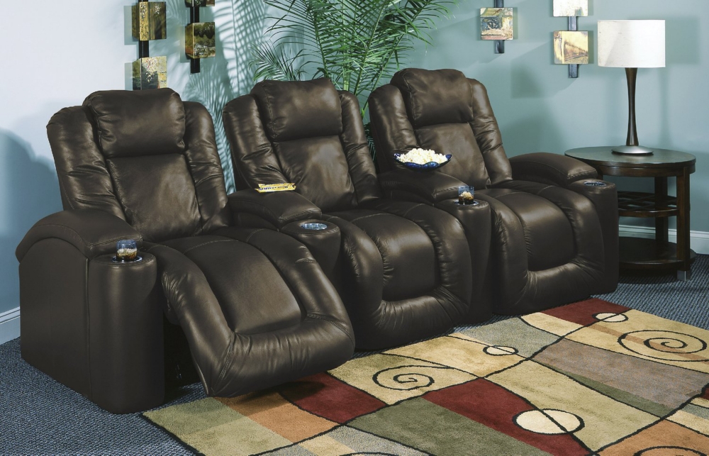Rocket 3-Piece Leather Power Home Theater Group, Curved Configuration