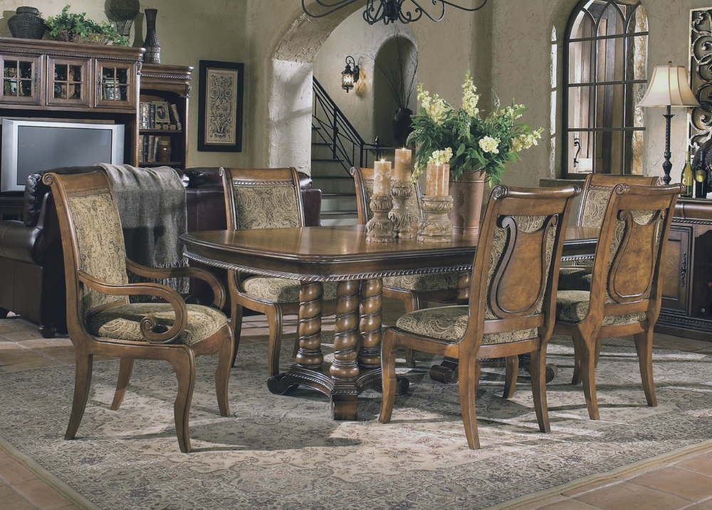 Napa Double Pedestal Table and 4 Side Chairs