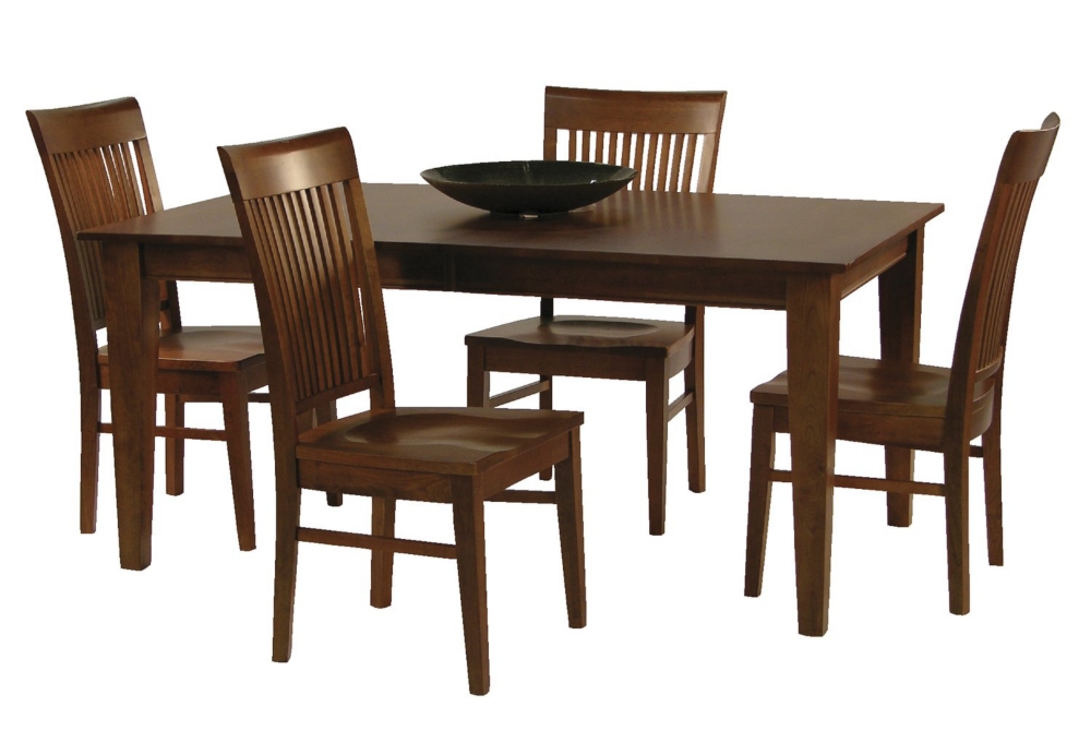 Cherry Expressions Dining Table and 4 Wood Side Chairs