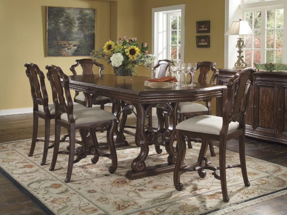 Coronada Counter Height Trestle Table Dining Set