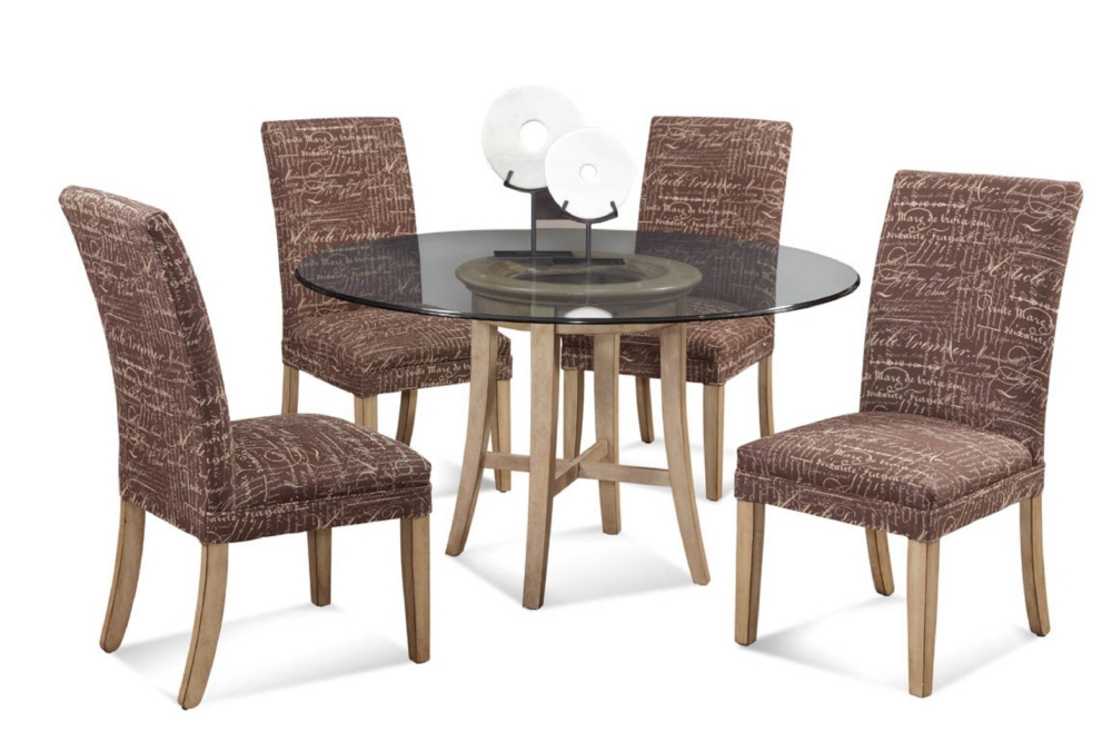 Harrison glass top dining table and 4 toblerone chairs