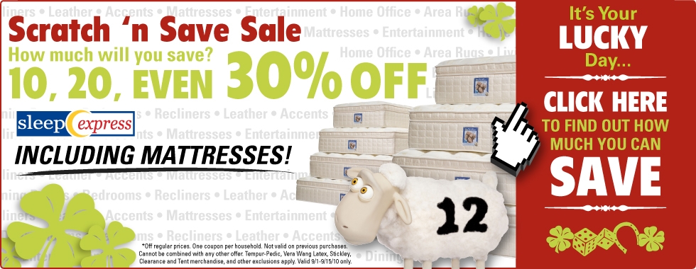 Click for 10, 20, even 30% Off Mattresses