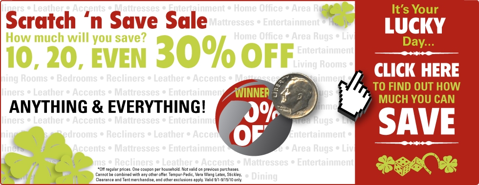 Click for 10, 20, even 30% Off Everything