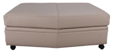 100% Leather Angled Storage Ottoman