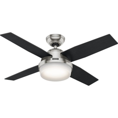 52" White Ceiling Fan | Dempsey Low Profile with Light 59242 | Hunter Fan