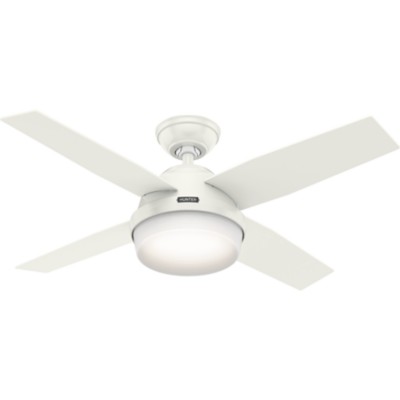 52" Brushed Nickel/Chrome Ceiling Fan | Dempsey Low Profile with Light