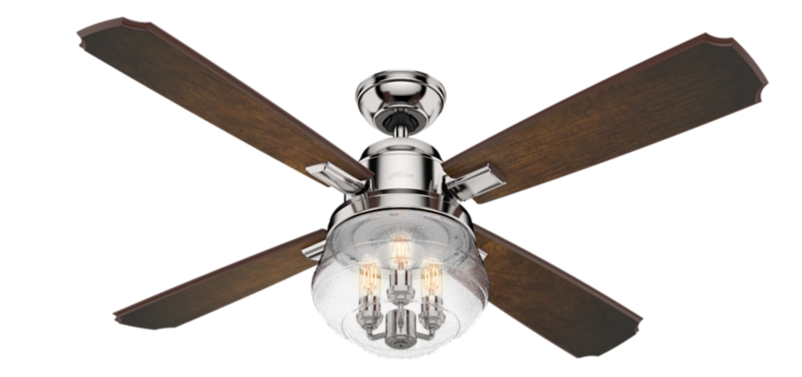 54" Brushed Nickel/Chrome Ceiling Fan | Sophia 59271 | Hunter Fan