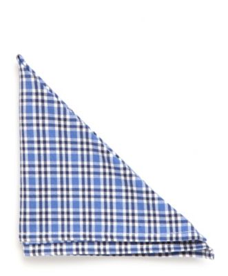 Blue Check Plaid Pocket Square