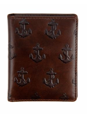 Embossed Anchor Vertical Card Holder