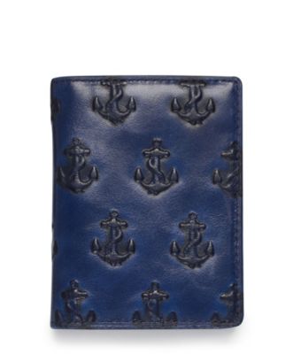 Embossed Anchor Vertical Card Holder