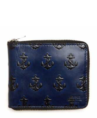 Embossed Anchor Zip Wallet