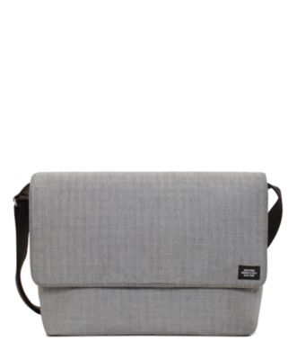 Grey Plaid Computer Field Bag