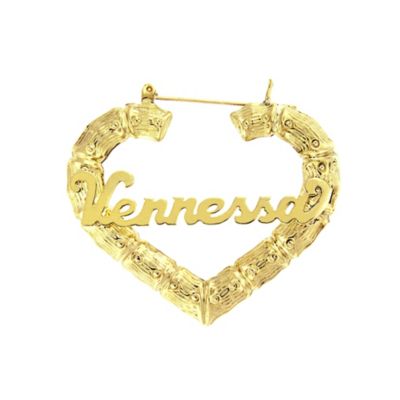Name Bamboo Heart Earrings 2