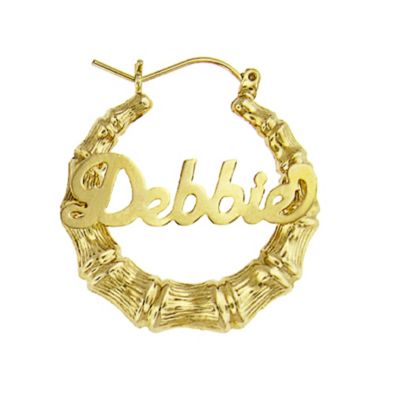 Round Bamboo Name Earrings 2