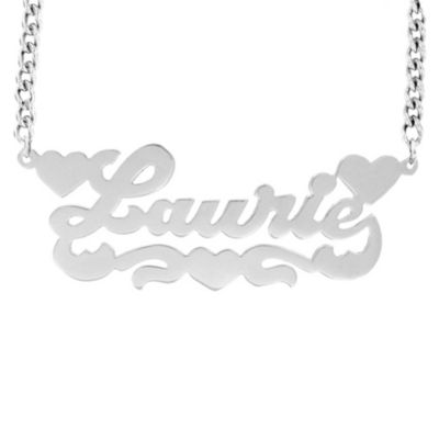 Personalized Nameplate with Hearts and Tail