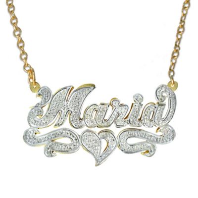 Double Nameplate with Heart and Tails