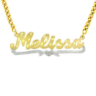 Beaded Nameplate with Tails and Heart