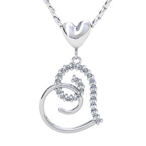 Interlocked Heart Pendant with Accents
