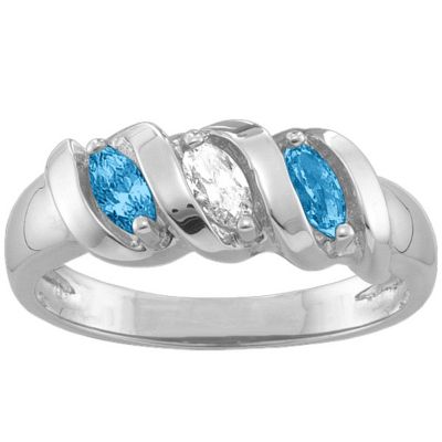 S-Curve Stone  Ring