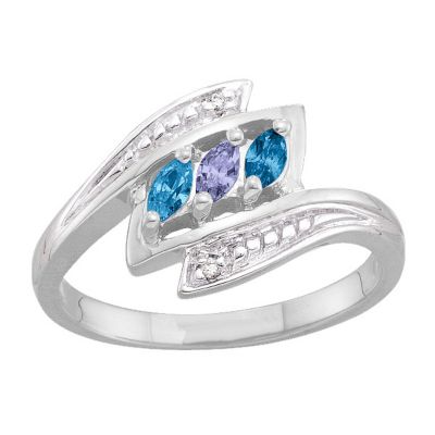 Marquise Birthstone Accent  Ring
