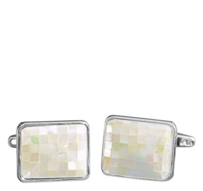 MOTHER-OF-PEARL CHECKERBOARD CUFFLINKS