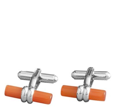  ORANGE TUBE CUFFLINKS 