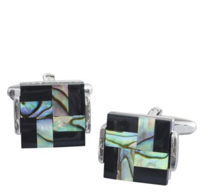  INLAID GEO SQUARE CUFFLINKS