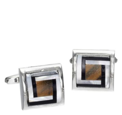  TIGER'S EYE MAZE CUFFLINKS