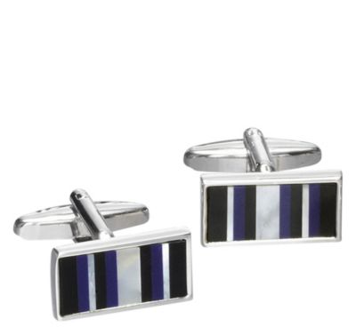  STRIPED RECTANGLE CUFFLINKS