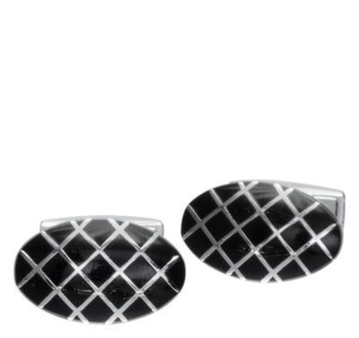  OVAL GRID CUFFLINKS