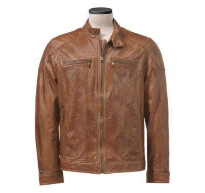 LIGHTWEIGHT LAMB SINGLE COLLAR JACKET