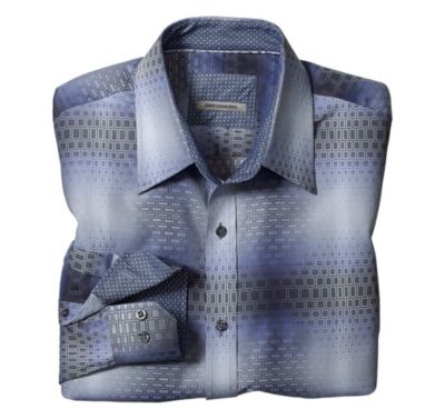  TAILORED FIT GRADIATED SQUARES SHIRT