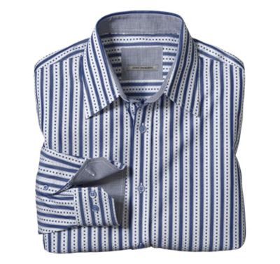 TAILORED FIT CRISSCROSS JACQUARD STRIPE SHIRT