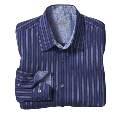  TAILORED FIT PAISLEY-PRINTED DOUBLE STRIPE SHIRT